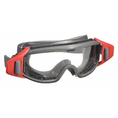 Standard firefighting safety goggles with anti-fog, chemical-resistant, and scratch-resistant lens. Features indirect venting and a Nomex® band. Suitable for use in firefighting, chemical handling, and emergency response applications.