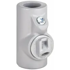 Iron vertical sealing fitting with 40% fill capacity for Class III hazardous locations. Features 3-1/2 in FNPT x 3-1/2 in MNPT threaded ends, NPT threads, and 9-3/4 in overall length. Complies with CSA C22.2 No 30. Used to seal conduit systems against passage of gases, vapors, or flames in vertical mounting.