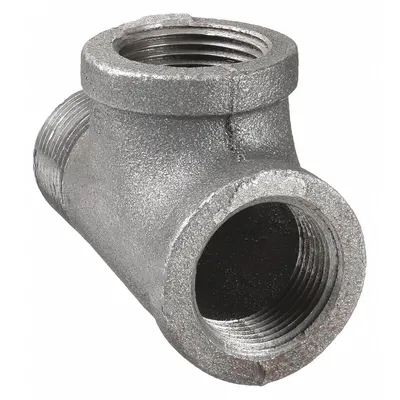 ANVIL Metal Pipe Tee: 3/8 in x 3/8 in x 3/8 in, Threaded x Threaded x Threaded - Medium-Pressure Threaded Pipe Fittings