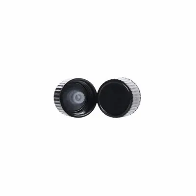 KIMBLE Cap: 23 mm Dia, Black, Phenolic, LDPE, 20-400 mm Screw Closure Size, Narrow Mouth Size - Screw On Caps
