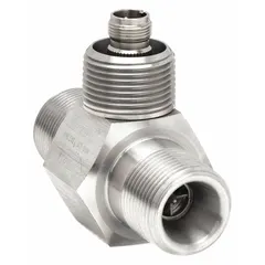 This inline turbine flowmeter from BLANCETT features a stainless steel rotor and a 1-inch NPT connection. It provides a standard frequency pulse output with an accuracy of +/-1%, measuring flow in gallons. Suitable for flow measurement of oils and water in industrial process monitoring, fluid transfer, and hydraulic systems.