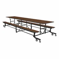 PALMER HAMILTON Cafeteria Bench Table: Montana Walnut, Bench Seat, 27 in Overall Ht, Rectangle (MPN 19F18273012MWTB)