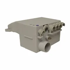 This ALCO control box is a plastic, gray unit designed for Gendron healthcare beds. It is compatible with manufacturer part numbers 4748D and 4748DX. Used to manage bed positioning functions in medical facilities.
