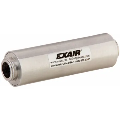 EXAIR Adjustable Vacuum Ejector Muffler: 1/2 in NPS, 18 cfm, Aluminum, Felt - Vacuum Generator Mufflers