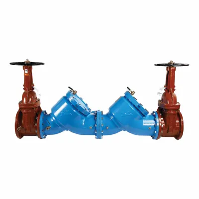 Watts Double Check Valve Assembly: LF709, 4 in Pipe Size, Flange x Flange, 52.38 in Overall Lg - Watts Double Check Backflow Preventers
