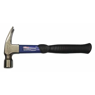 WESTWARD Straight Claw Hammer: Steel, Textured Grip, Fiberglass Handle, 16 oz Head Wt - Steel Straight-Claw Hammers