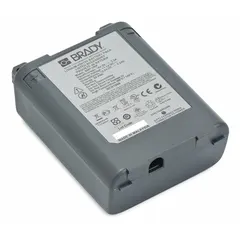 Rechargeable Li-Ion battery pack for M510 printer series. Powers BMP51, BMP53, and M510 portable label printers for mobile operation without a continuous power cord. Suitable for on-site labeling tasks in field service and maintenance applications.