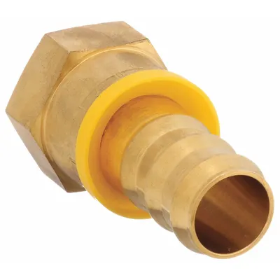 SPEEDAIRE Push-On Hose Fitting: Hose Barb x Inverted Flare, 3/4 in x 1-1/16 in Fitting Size - Brass Multipurpose (Air, Water, Chemical) Push-On Barbed Hose Fittings