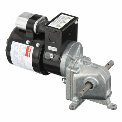 Dayton Gearmotor: Right Angle, Dual Output Shafts, PSC, TENV, 3 RPM, 200 in-lb Max Torque - Right Angle AC Gearmotors