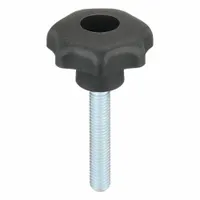 KIPP Hand Knob: 7 Point, Plastic w/ Steel Thread, M8 Thread, 45 mm Thread Lg, 40 mm Dia (MPN K0155.4081X45)
