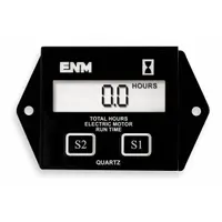 ENM Hour Meter: Hour Meters, Front Panel Mounting, Digital, 1 7/8 in x 2 7/8 in, LCD, Push Button (MPN MT101R)