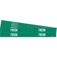Pipe Marker: Freon™, Green, White, Fits 3/4 to 2 3/8 in Pipe O.D., 4 Pipe Markers, 5 PK (MPN 7112-4-PK)