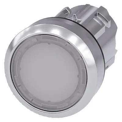 Siemens Flush Push Button: 22 mm Mounting Size, Metallic - Illuminated Flush-Mount Push-Button Operators