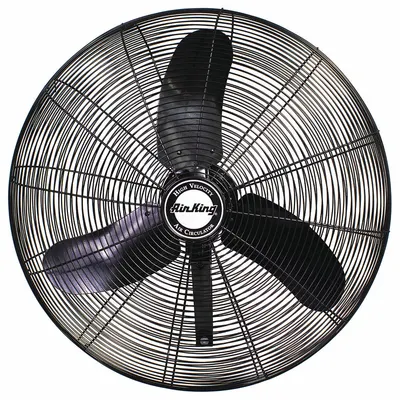 AIR KING Mounted Fan: 30 in Blade Dia, 120 V ac, 1/3 hp Motor HP, Wall Mount - Standard Industrial Wall-Mount Fans