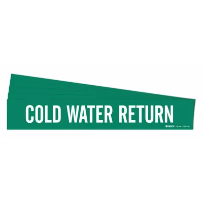 BRADY Cold Water Return Adhesive Pipe Marker - Cold Water Return Adhesive Pipe Markers