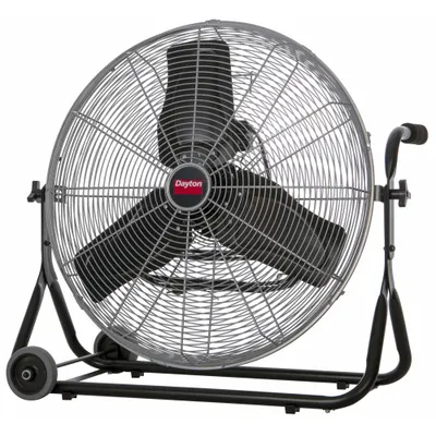 Dayton Portable Fan: 24 in Blade Dia, Non-Oscillating, 3 Speeds, 29 in Ht, 30 in Wd - Mobile Office Floor Fans