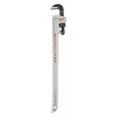 MILWAUKEE Pipe Wrench: Aluminum, 1 1/2 in Jaw Capacity, Serrated, 10 in Overall Lg - Straight Pipe Wrenches