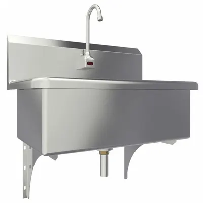 SANI-LAV Scrub Sink: 1 Stations, 14 1/2 in Bowl Dp, 28 in Bowl Lg, 16 1/2 in Bowl Wd - One-Station Wall-Mounted Hand Sinks with Faucets
