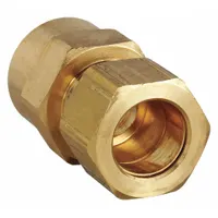 PARKER Compression Fitting Adapter: 1/2 in OD x 3/8 in Pipe Fitting Size, Compression x FNPTF, 10 PK (MPN 66C-8-6)