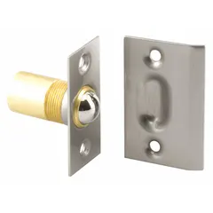 This brass ball bullet catch/strike is used to hold cabinet or closet doors closed. It features a 2 1/8 in overall height and an 11/16 in barrel diameter. Suitable for residential and light commercial cabinetry applications.