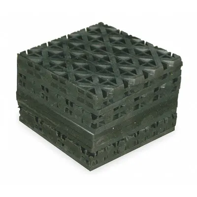 AIRLOC Vibration Isolator Pad: Neoprene, Smooth Pad Top, 6 in Lg, 6 in Wd, 11/16 in Ht - Vibration-Isolating Pads & Sheets
