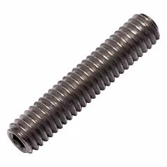 Metric cup point set screw with M4x0.7 thread, 20 mm overall length, made of titanium with plain finish and socket drive. Supplied in a small pack. Used to secure components onto shafts, the cup point digs in to prevent slippage.