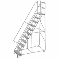 BALLYMORE Rolling Ladder: 9.2 ft Platform Ht, Assembled, Aluminum, Manual Lock, Perforated (MPN WLAR111246)