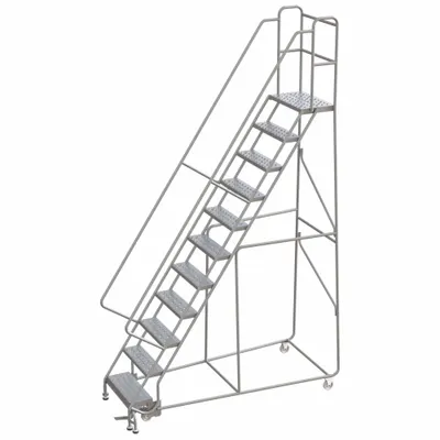 BALLYMORE Rolling Ladder: 9.2 ft Platform Ht, Assembled, Aluminum, Manual Lock - Aluminum Manual-Lock Ladders