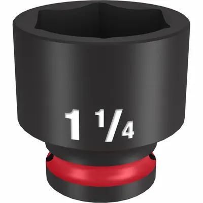 MILWAUKEE Standard Impact Socket: 1/2 in Drive Size, SAE, 1 1/4 in Socket Size, 6-Point - 1/2" Drive Impact Sockets