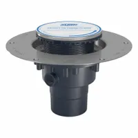 ZURN Floor Drain: 9 7/8 in Overall Dia, 5 in Grate Size, 2 in Nominal Pipe Size, Solvent Weld, PVC (MPN FD2-PV2-SS)