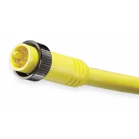 Cordset: 7/8"-16 Male Straight x Bare Wire, 5 Pins, Yellow, PVC, 6 ft Cable Lg, 8 A Max Current (A) (MPN 105002A01F060)