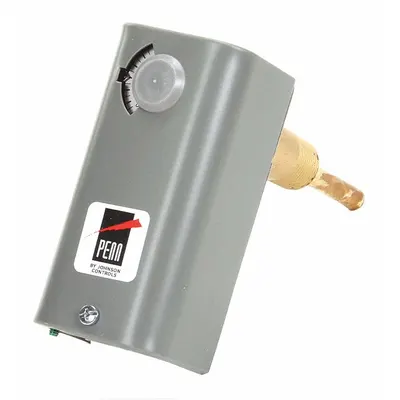 JOHNSON CONTROLS Line Volt Mechanical Tstat: Adj - Single-Stage Controls with Remote-Bulb Sensor
