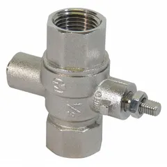 Stainless steel on/off valve with 1/2 in inlet pipe size. Compatible with Bradley shower systems. Used to control water flow in safety showers and eyewash equipment.