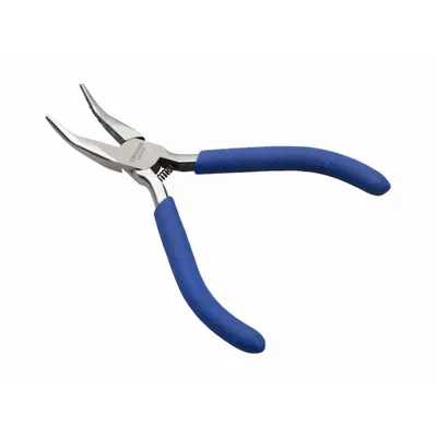 WESTWARD Bent Long Nose Plier: ESD-Safe, 2 in Max Jaw Opening, 4 3/8 in Overall Lg - Bent Needle-Nose Pliers