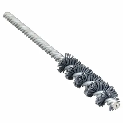 WEILER Tube Brush: Double Stem, Nylon, 3/8 in Dia, 0.022 in Fill Dia - Heavy-Deburring Brushes for All Metals