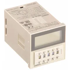 Panel-mounted time delay relay for industrial control applications. Accepts 12 to 240V DC or 24 to 240V AC input. Provides multi-function timing for automation and process control.