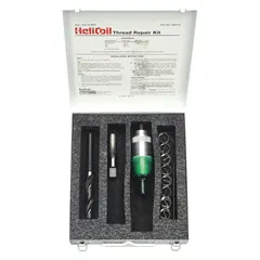 This kit includes 18-8 stainless steel helical inserts and a 1/2"-14 NPT STI tap for restoring damaged internal threads in metal components. The free-running, right-hand thread inserts are plain finish and designed for inch-system applications. Suitable for repairing stripped or corroded threads in metal substrates.