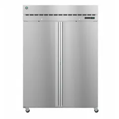 Two-door reach-in refrigerator with 50.4 cu ft capacity. Height 79 1/2 in, depth 33 1/2 in. Thermostatic control maintains consistent temperature for cold storage of perishable items in commercial food service settings. Not Energy Star compliant.