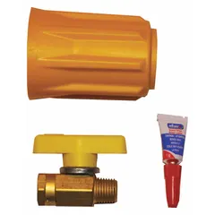 This propane safety valve is designed for use in propane-powered forklifts to control fuel flow and shut off supply in unsafe conditions. It is compatible with manufacturer model numbers 70-1020, 70-1030, 70-1070-CP, 70-1170, 70-1180, 70-1186, and 70-1187.