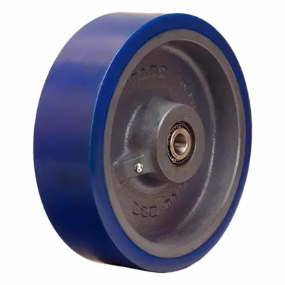 HAMILTON Caster Wheel: 10 in Wheel Dia., 3 in Wheel Wd, Polyurethane, 2,400 lb Load Rating - Easy-Roll Polyurethane Tread on Steel Core Wheels