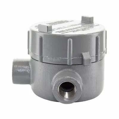 HUBBELL KILLARK Conduit Outlet Body: Aluminum, GE, 3/4 in Trade Size, L Body - L Round Body - 90° Elbow Type