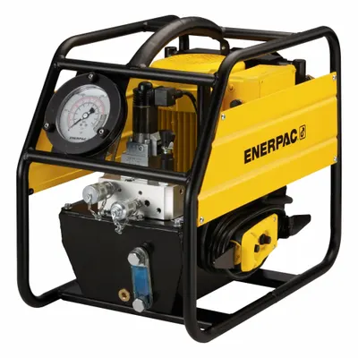 ENERPAC Electric Pump: 10,000 psi Max. Op Pressure, 1 hp Max. HP, 115V AC, 2-Position/4-Way - Corded Electric Hydraulic Torque Wrench Pump Units