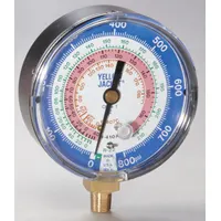 YELLOW JACKET Low Side Gauge: Low Side Gauge, 0 psi to 800 psi, Non-Liquid Filled, 3 1/8 in Dia (MPN 49134)