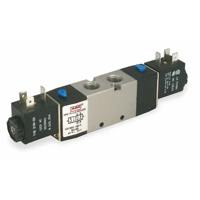 ARO Solenoid Air Control Valve: MaxAir, Four-Way / Two-Position, 24V DC - ARO MaxAir Series Solenoid-Operated Inline Air Control Valves
