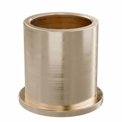 OILITE Flanged Sleeve Bearing: Bronze, SAE 841, 18 mm Bore, 22 mm OD, 25 mm Lg - Lubricated General Purpose Metallic Flanged Sleeve Bearings