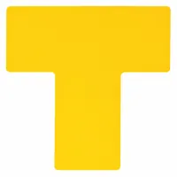 Floor Marking Tape: T, Solid, Yellow, No Legend, 4 in x 10 in, 8 mil Tape Thick, Brady®, 20 PK (MPN 104463)