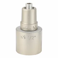 Socket fusion head set for joining polypropylene or polyethylene pipes by socket fusion. Designed for 1/2 in pipe size. Used in plumbing, chemical processing, and industrial piping systems requiring leak-proof, permanent joints.