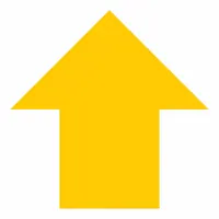 Floor Marking Shape: Arrow, Solid, Yellow, No Legend, 5 1/2 in x 5 1/2 in, 50 mil Tape Thick, 50 PK (MPN Arw5.5Y)