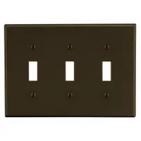 HUBBELL Wall Plate: Toggle, 3 Gang, Brown, Std Size (MPN P3)