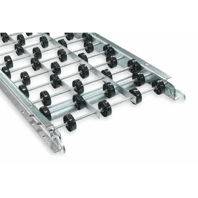 ASHLAND CONVEYOR Skate Wheel Conveyor: Light-Duty, Nylon, 16 in Between Frame Wd, 18 in Overall Wd - Light-Duty Rigid-Frame Skate Wheel Conveyors